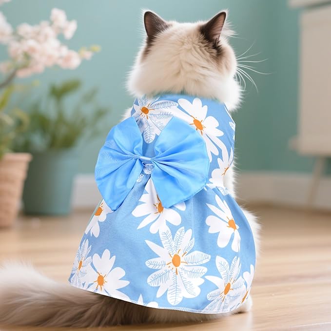 choyaxo Floral Dog Dress Cute Dog Skirt Pet Dress Summer Pet Clothes - Image 4