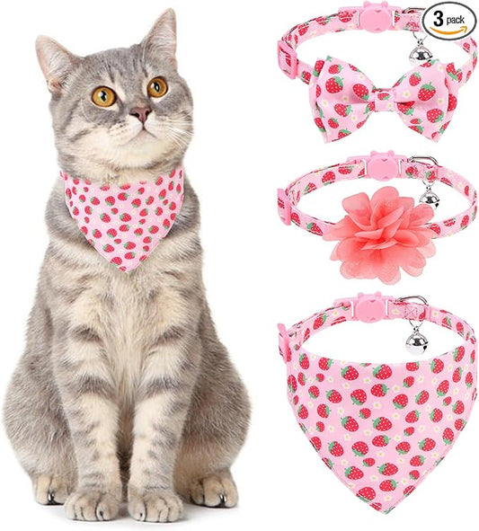 Breakaway Cat Collars with Bell & Cute Pendants by VKPETFR