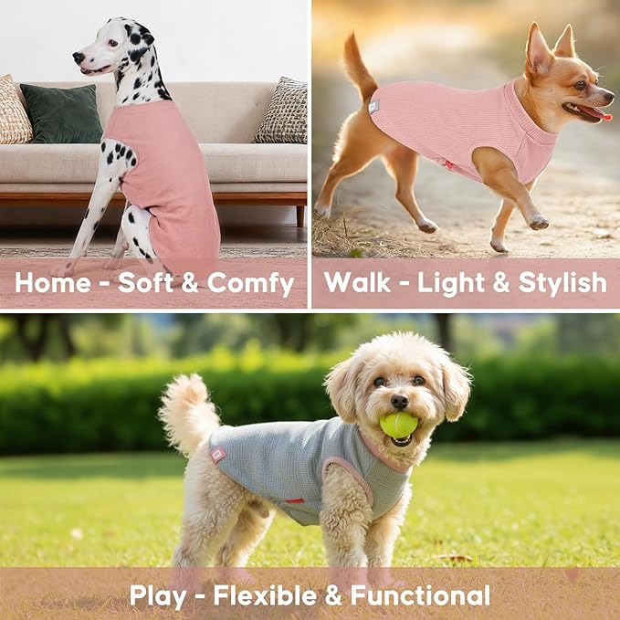 KYEESE 2Pack Dog Shirts Waffle for Small Dogs Stretchy T-Shirts Lightweight - Image 6