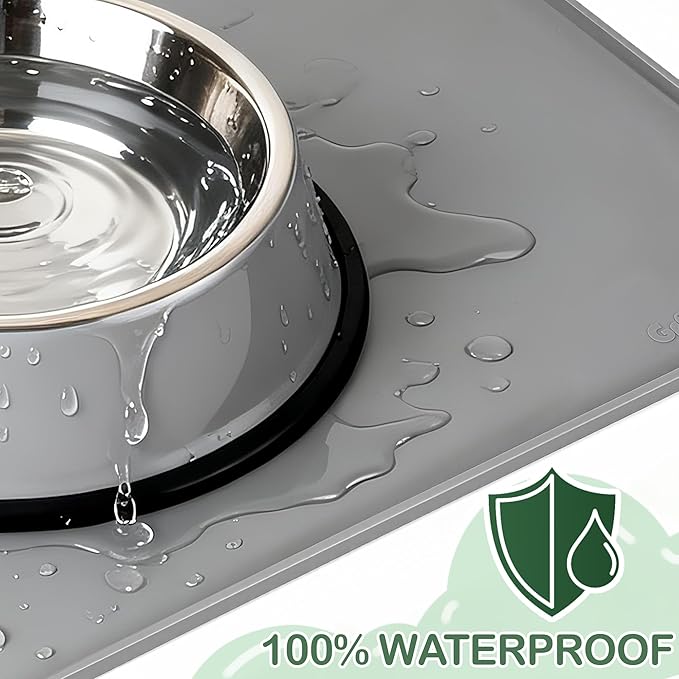 100% Waterproof Silicone Pet Feeding Mat, Warped Resistant Raised Edge BPA-Free - Image 5