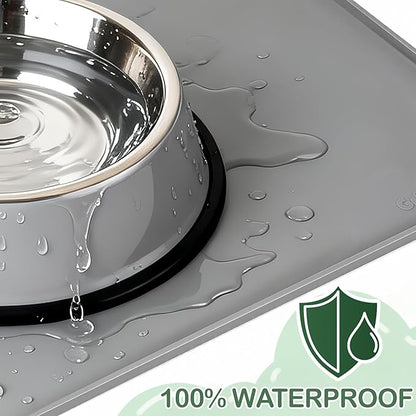 100% Waterproof Silicone Pet Feeding Mat, Warped Resistant Raised Edge BPA-Free - Image 5