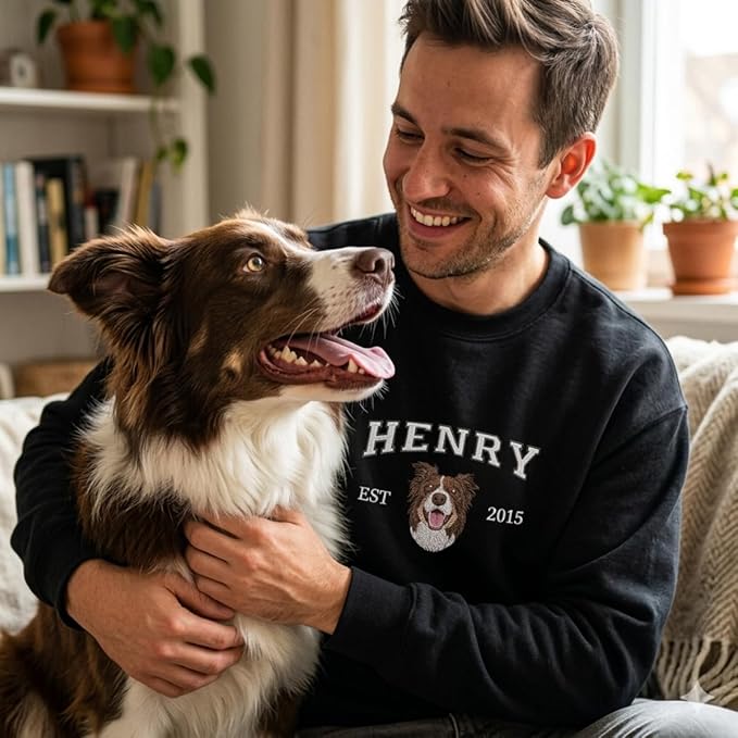 Custom Embroidered Sweatshirt Dog From Real Photo - Image 2
