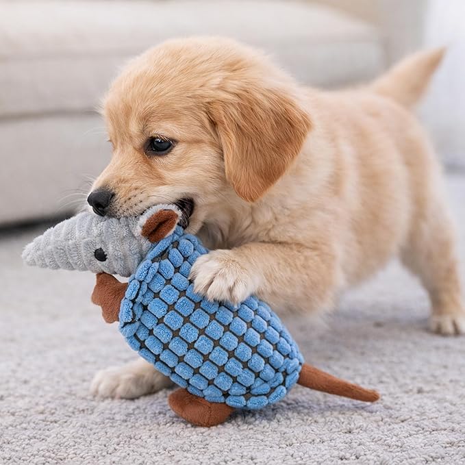 Hollypet Plush Dog Squeaky Toy Stuffed Armadillo Animal Pet Puppy Chew Toys - Image 7