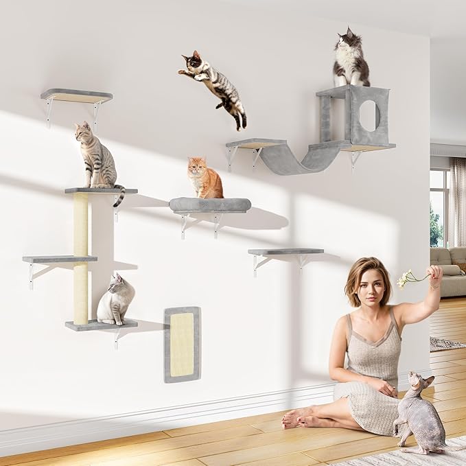 12-in-1 Cat Wall Shelves, Wall Mounted Cat Climber - Image 6