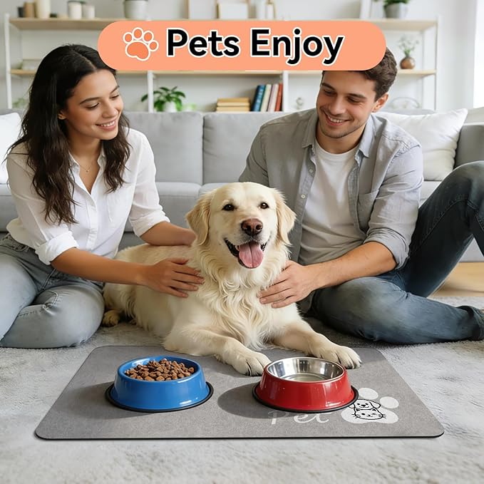 Dog Cat Feeding Mat-Absorbent Pet Bowl Mat - Image 7
