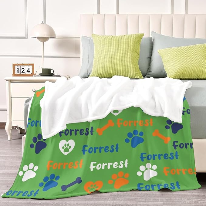 Personalized Dog Blankets with Name, Custom Paw Print Blanket - Image 5