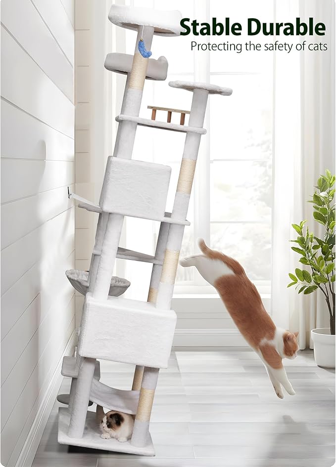 Meecal 79in Tall Cat Tower for Heavy Duty Big Cats, Large Cat Tree - Image 7