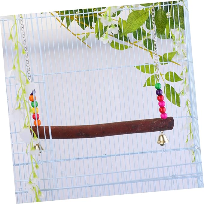 VICASKY Parrot Bird Swing Wooden Hanging Swing - Image 6