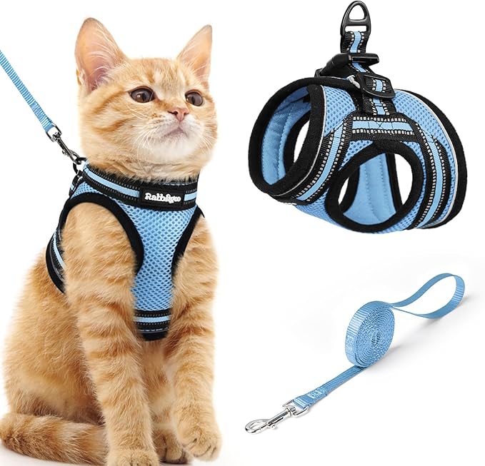 rabbitgoo Cat Harness and Leash, Step-in Escape Proof Kitten Harness Set by rabbitgoo