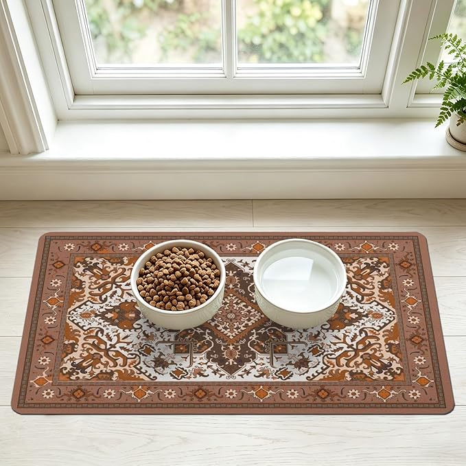 Pet Feeding Mat for Floors Waterproof Dog Mat for Food and Water Absorbent by Unknown
