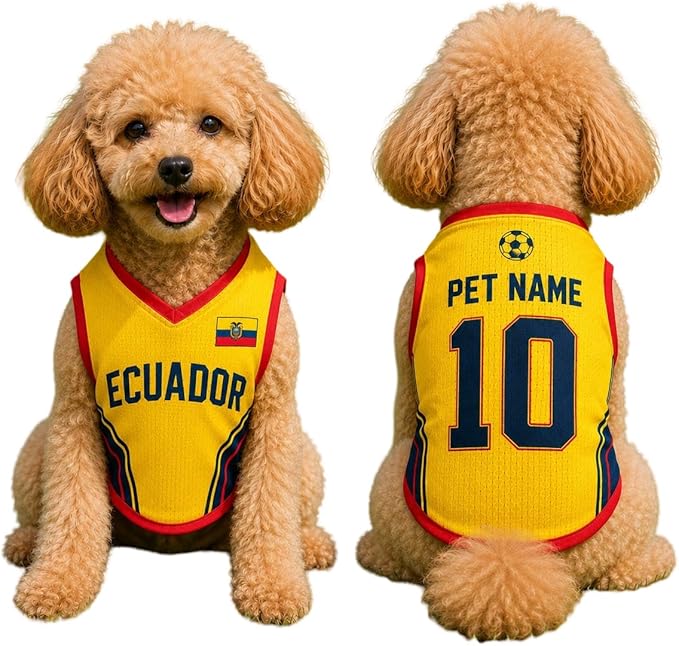 V-DECORPARKS Dog Jersey Custom Name Number, Pets Soccer Jersey by V-Decorparks