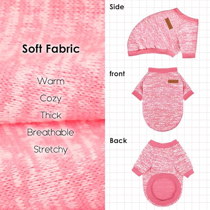 1 Pack Dog Sweaters for Small Dogs Girl Boy Winter Fleece Clothes Warm Soft Dog - Image 5