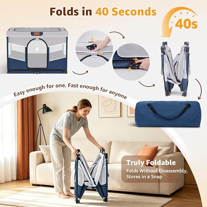 LOOBANI Foldable Dog Playpen for Small Dogs, Indoor/Outdoor Puppy Cat Playpen - Image 4