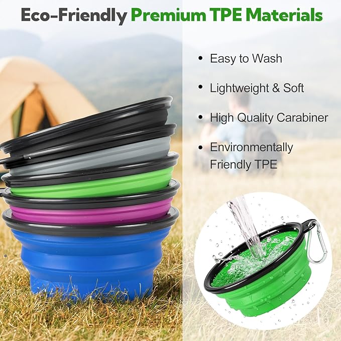 Collapsible Dog Bowl 2 Pack, Dog Water Bowls - Image 6
