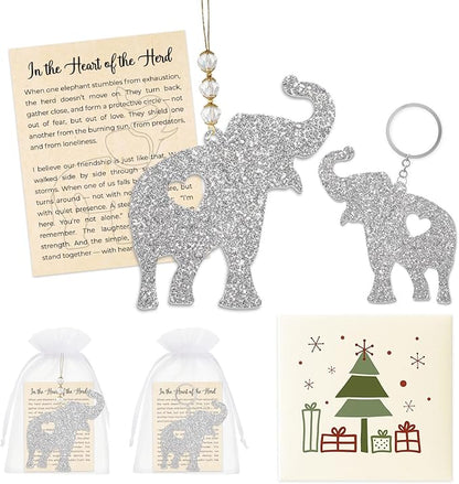 Set2 Elephant Ornament, Meaningful Christmas Ornaments by MusemoryCreations