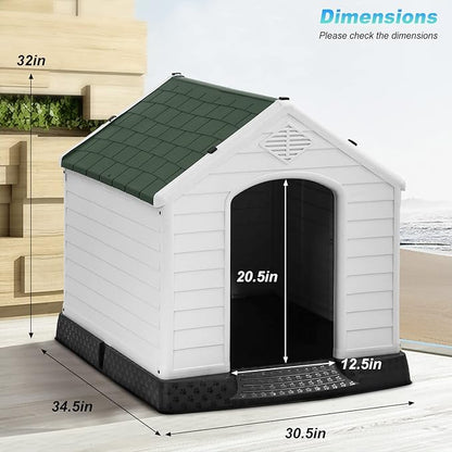 FDW Dog House Indoor Outdoor Durable Ventilate Waterproof Pet Plastic Dog House - Image 7