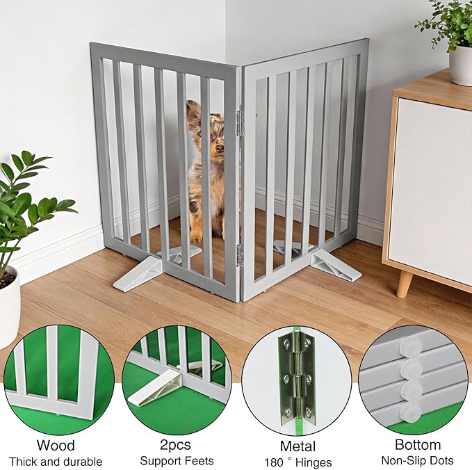 Dog Gate Indoor, Freestanding Dog Fence - Image 5