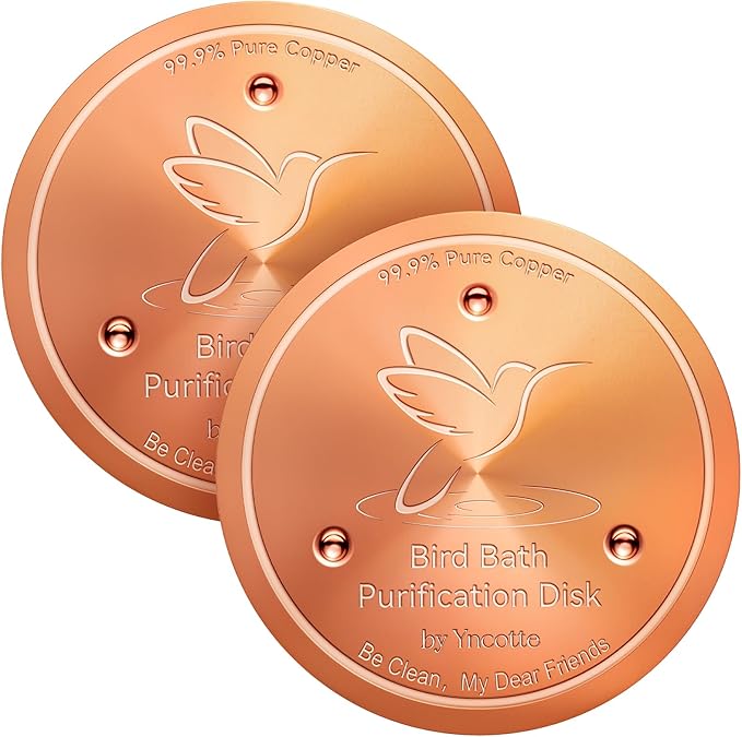 Bird Bath Copper Disk, 0.6mm Reinforced 99.99% Pure Copper Cleaning Disc Plate by Yncotte