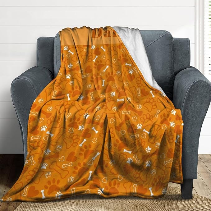 Personalized Paw Print Dog Blanket - Image 4