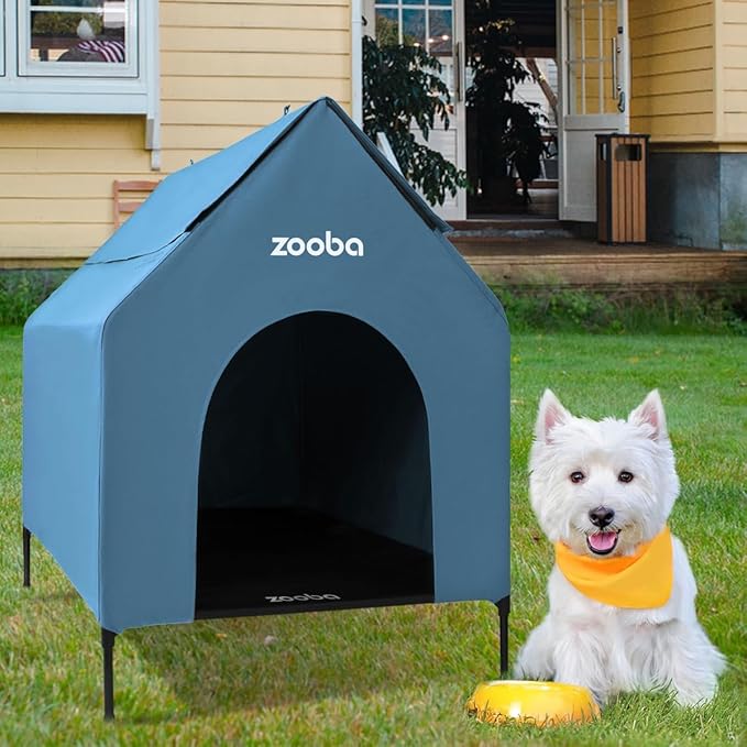 Zooba 29" 2-in-1 Dog House for Medium Dogs, Elevted Dog House Outdoor/Indoor by Zooba