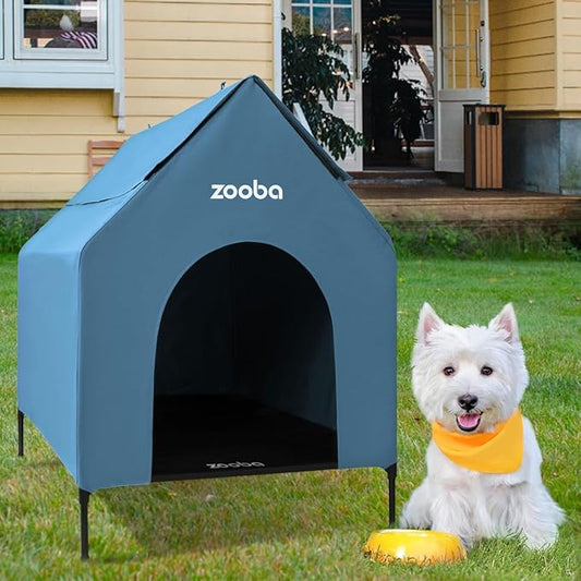 Zooba 29" 2-in-1 Dog House for Medium Dogs, Elevted Dog House Outdoor/Indoor by Zooba