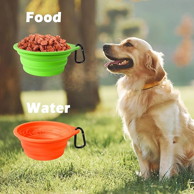 PetBonus 2-Pack Silicone Collapsible Dog Bowls, BPA Free Dishwasher Safe - Image 4