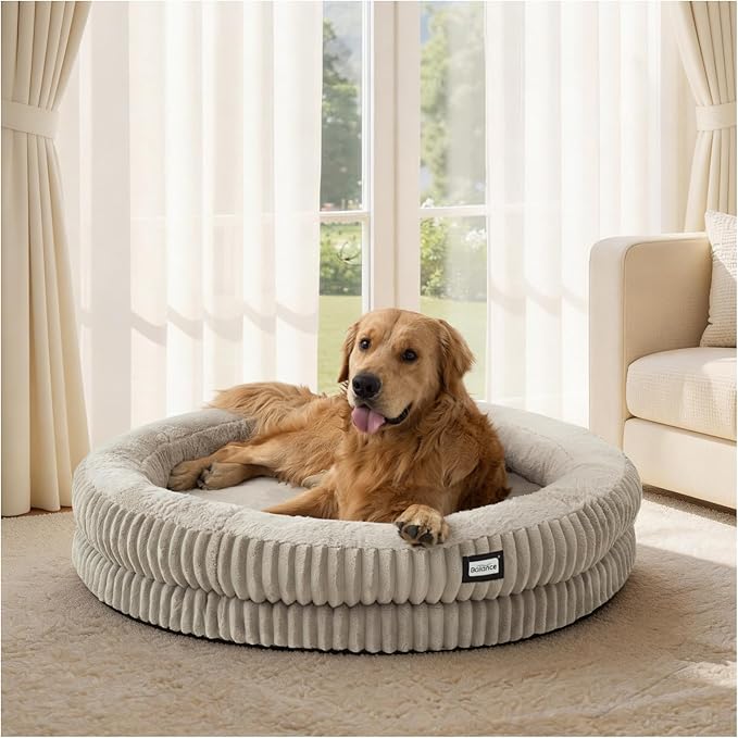 BALANCE Donut Dog Bed, 43 Inches Round Dog Bed Extra Large Size Dogs Washable by BalancePet