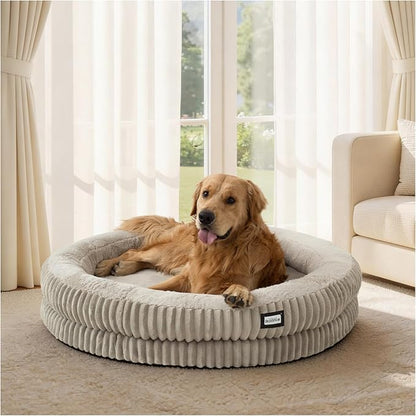 BALANCE Donut Dog Bed, 43 Inches Round Dog Bed Extra Large Size Dogs Washable by BalancePet