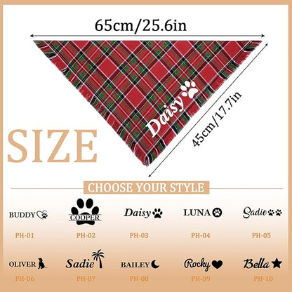 Personalized Dog Bandana with Embroidered Name, Custom Pet Scarf - Image 6
