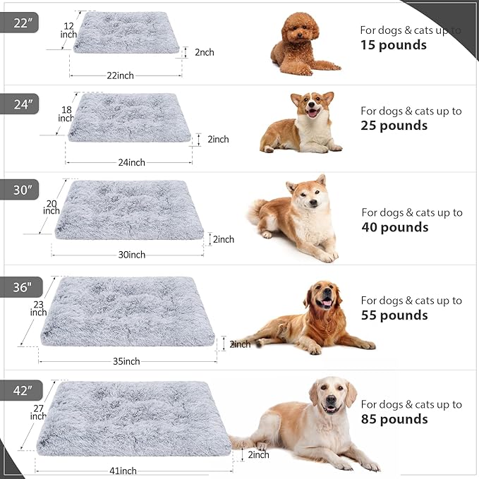 Vonabem Large Dog Bed Crate Pad 36 inch, Washable Pet Beds Medium Small Sized - Image 6