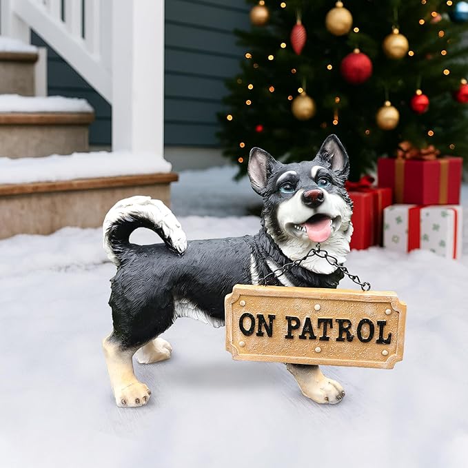 Tri-Color Corgi Dog Garden Statue - Image 3