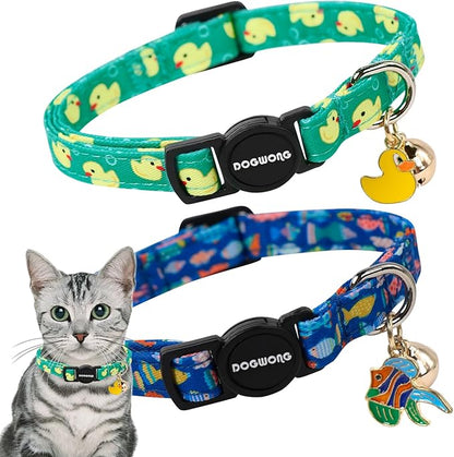 2 Pack Summer Duck Kitten Collar Breakaway by DOGWONG
