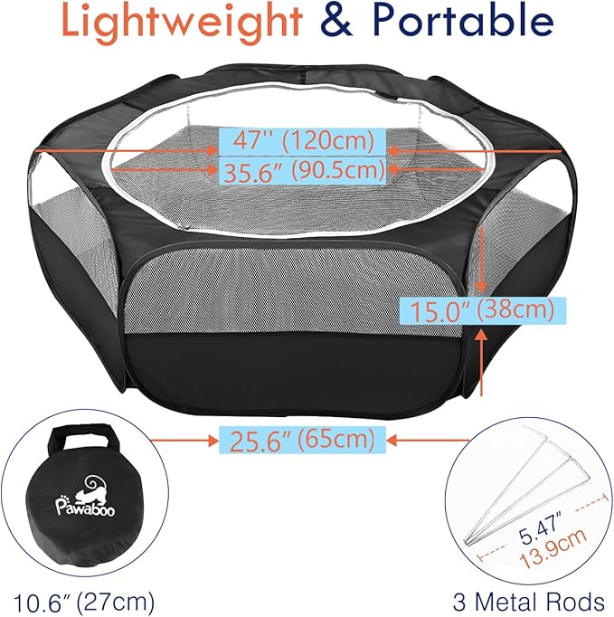 Pawaboo Small Animals Playpen, Waterproof Small Pet Cage Tent - Image 6