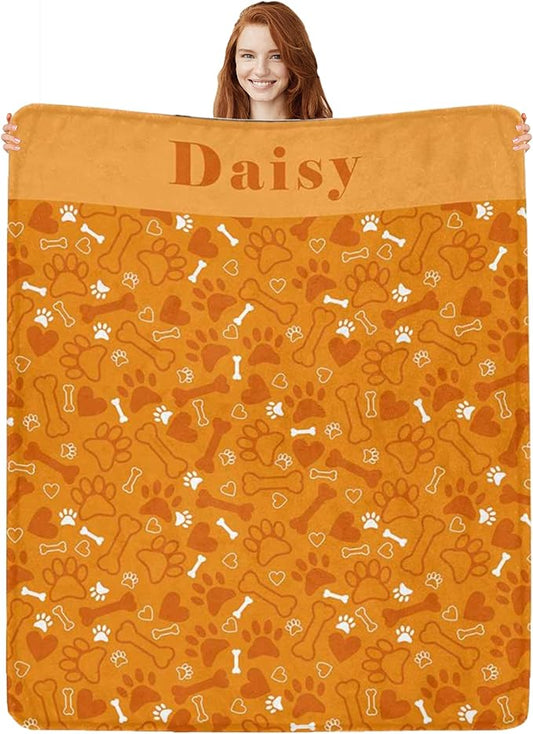 Personalized Paw Print Dog Blanket by Artsadd