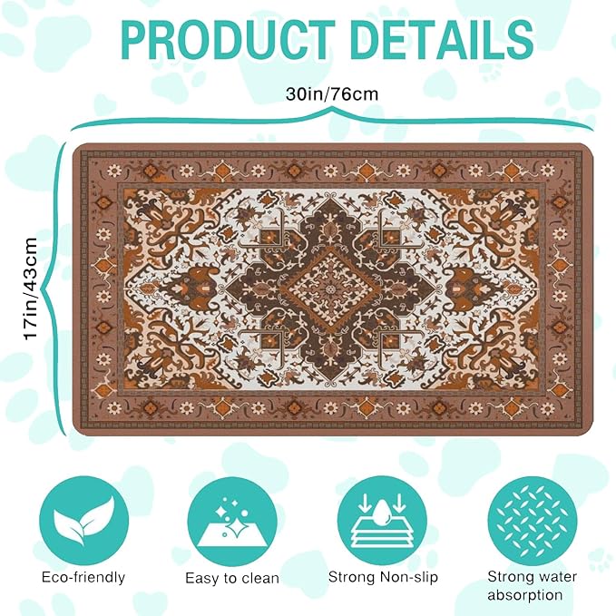 Pet Feeding Mat for Floors Waterproof Dog Mat for Food and Water Absorbent - Image 5