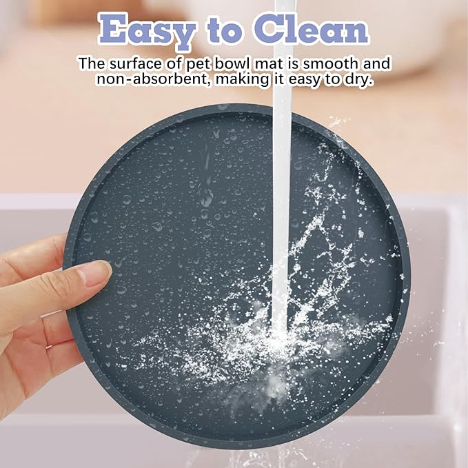 BNOSDM 2 PCS Dog Feeding Mat 9.1 in Silicone Pet Food Mats Waterproof - Image 4