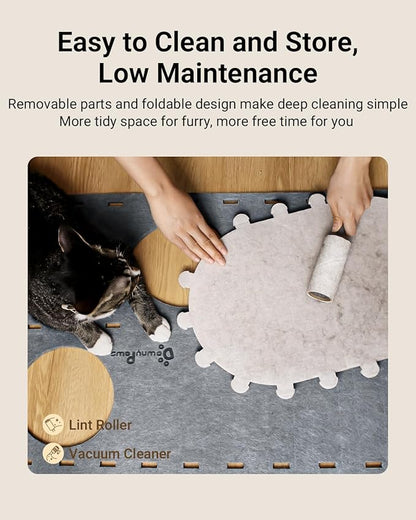 DownyPaws Cat House for Indoor Cats, 2-Storey Foldable Cat Bed Cave, Felt Cats - Image 7