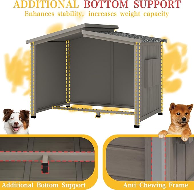 Ketive 43" L Outdoor Extra Large Dog House - Image 6