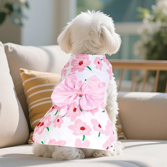 choyaxo Floral Dog Dress Cute Dog Skirt Pet Dress Summer Pet Clothes - Image 3