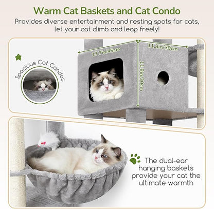 Globlazer 83in Heavy Duty Cat Tree, Giant Cat Tower - Image 3