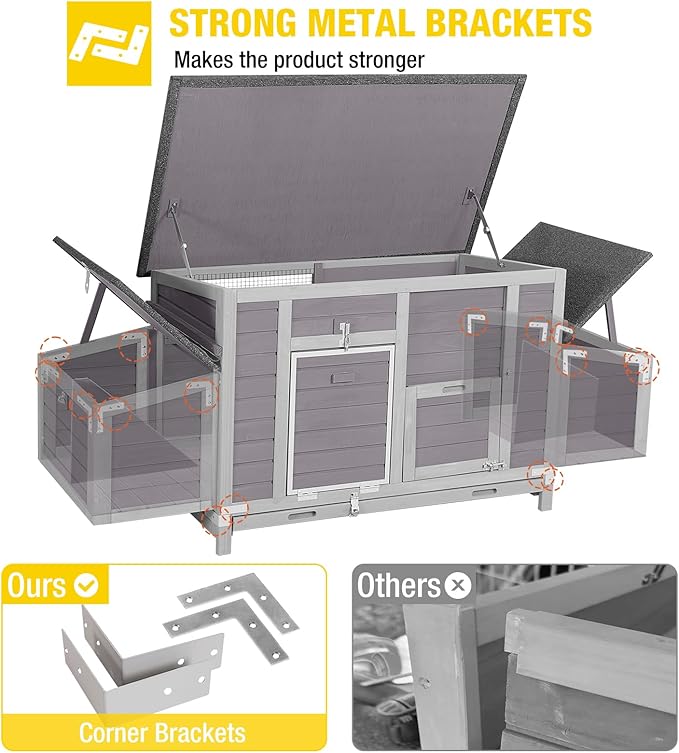 Aivituvin Chicken Coop Two Nesting Boxes Large Wooden Hen House Weatherproof - Image 4