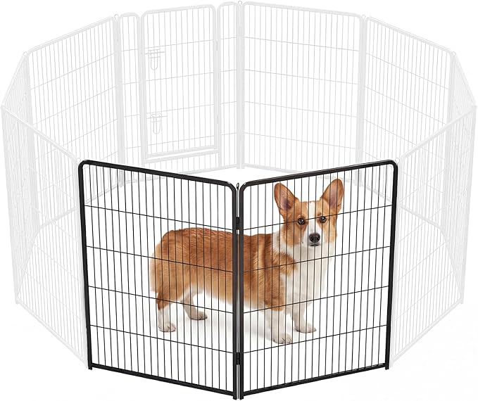 DUMOS Dog Playpen Indoor, Metal 40 Inch 2 Panels Foldable Pet Fence by DumosLifestyle