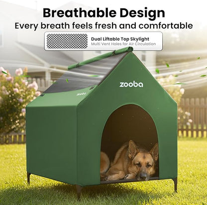Zooba 29" 2-in-1 Dog House for Medium Dogs, Elevted Dog House Outdoor/Indoor - Image 7