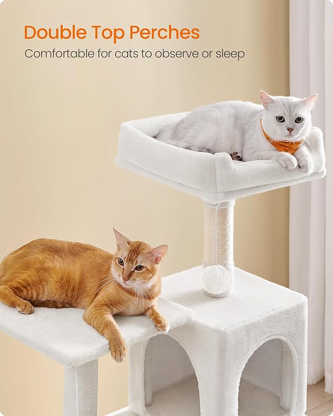 Feandrea Cat Tree, 54.2-Inch Cat Tower, Plush Multi-Level Condo - Image 3