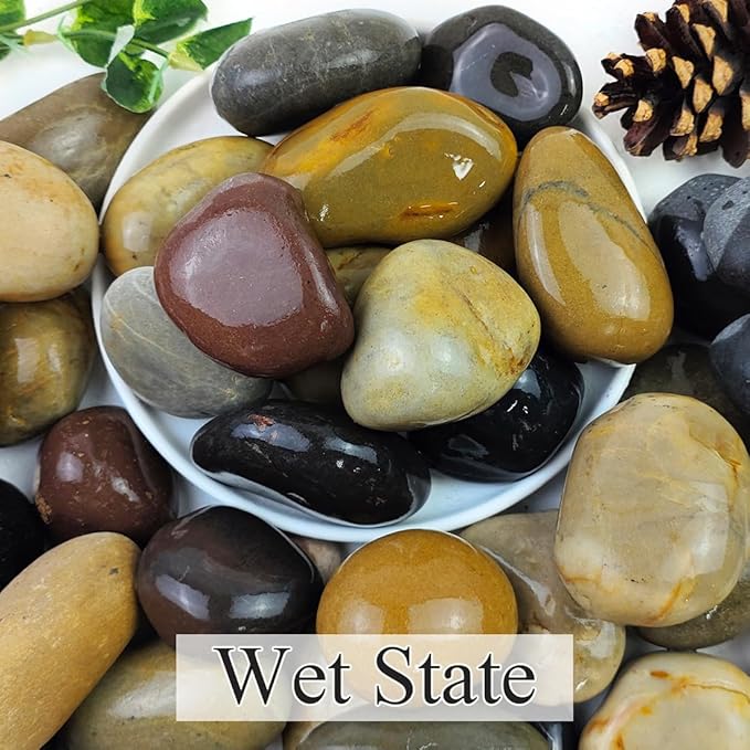 YISZM 20lbs Natural River Rocks, Hand-Picked Smooth Stones - Image 3