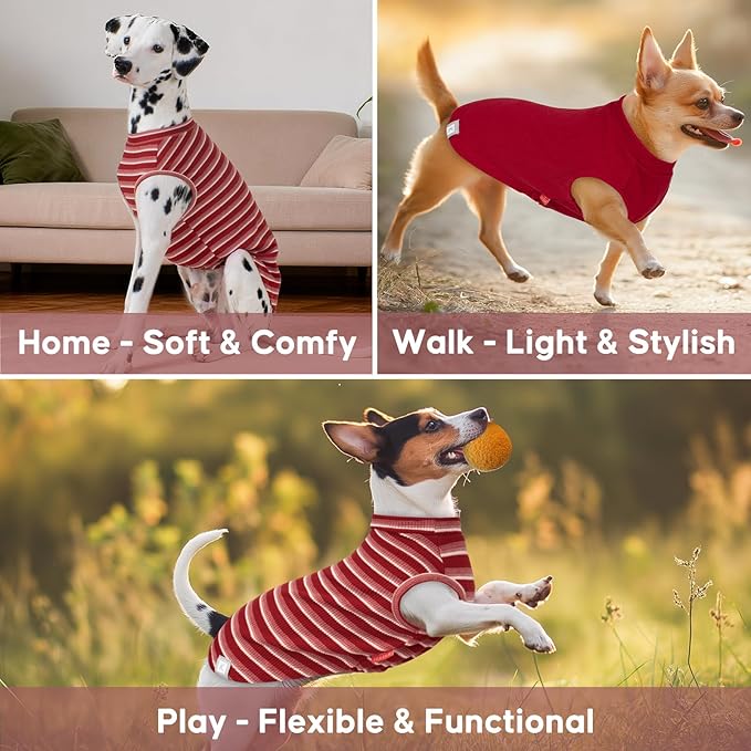 KYEESE 2Pack Waffle Dog Shirts, Lightweight Sleeveless Dog T Shirts - Image 6