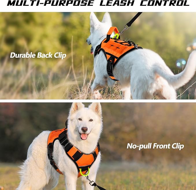 WINGOIN Orange Tactical Dog Harness - Image 5