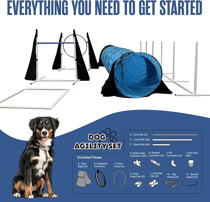 Houseables Dog Agility Course Backyard Set, Dog Agility Equipment, Obstacle - Image 7