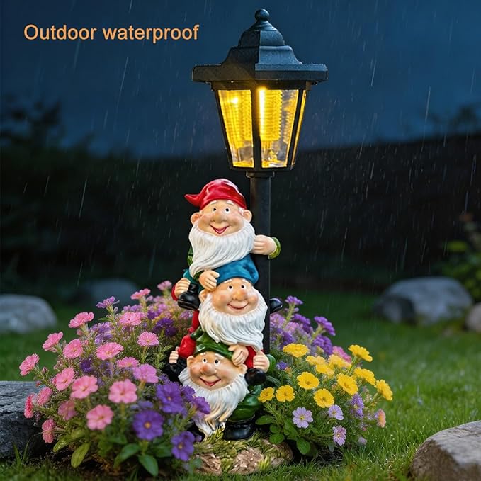 Solar Garden Gnomes Statue, Solar Gnomes Figurine Light - Image 7