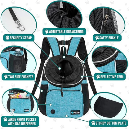 PetAmi Front Carrier Backpack for Dogs and Cats, Adjustable Ventilated Pet - Image 4